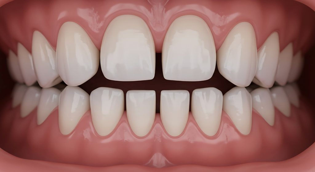 close up shot of teeth with gap