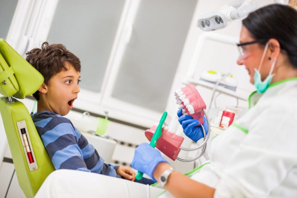 A child at the dentist